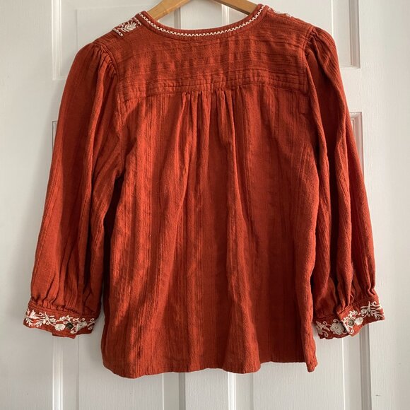 Garnet Hill Marilis Embroidered Blouse size M - Picture 4 of 4